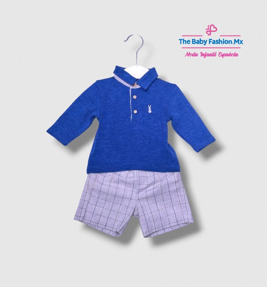 Short y Camiseta Manga Larga para bebe niño Conjunto 2 pz COCO Ref. 70395 10 Azulon