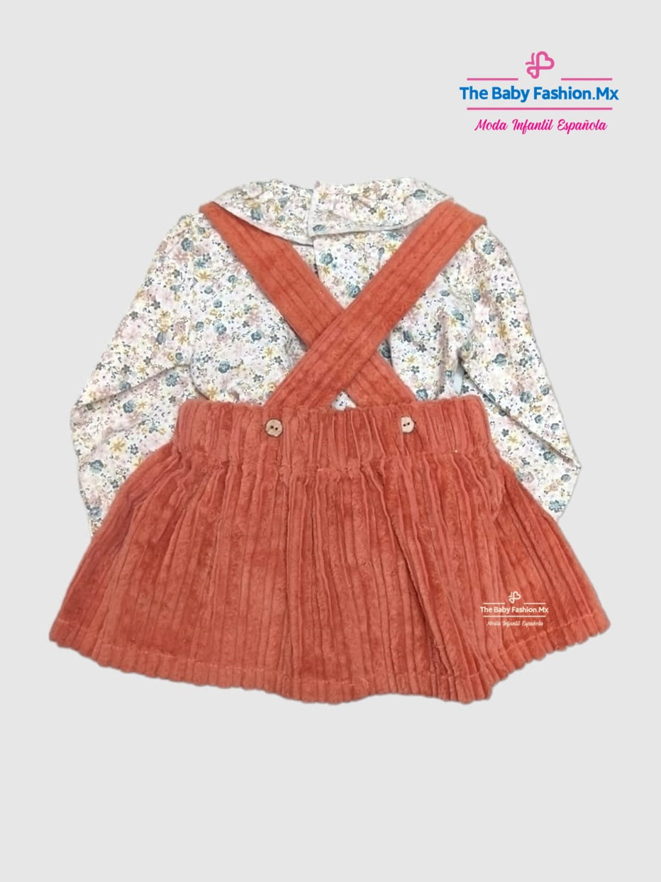 Falda de pana y blusita para bebé niña Conjunto 2 Pz MAC ILUSION Ref. 7922/74 Arcilla