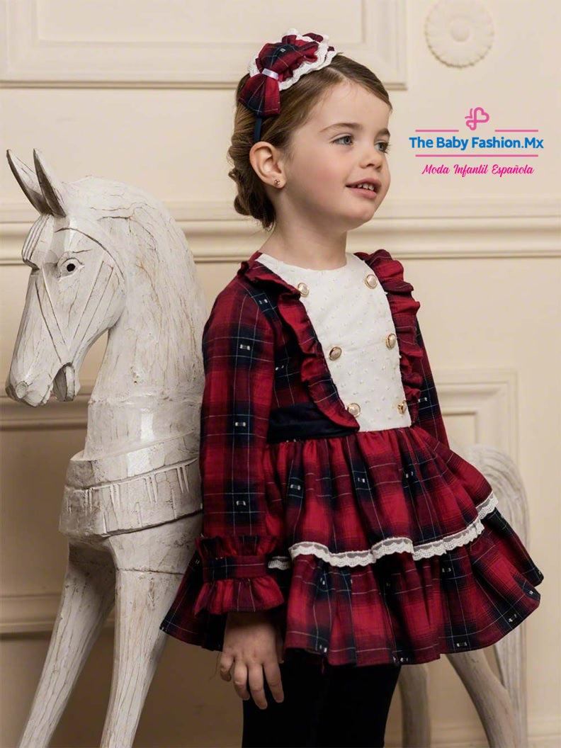 Vestido para chica DOLCE PETIT Ref. 24/2258/V 20 Rojo Cuadros