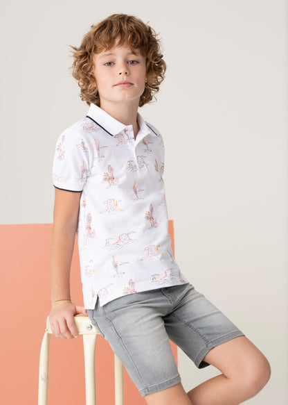 Bermuda con cintura ajustable en algodón sostenible para chico Art. 23-06261-018 Gris-Claro