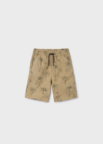Bermuda con estampado de algodón para chico Sku 6262 Color Arena