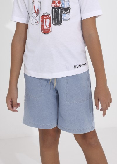 Bermuda de algodón sostenible para chico Sku  6260 Color Claro