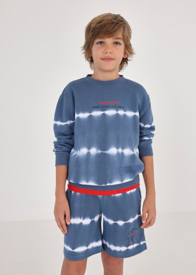 Bermuda tie dye de algodón para chico Sku 6259 Color 63 Azul Medio