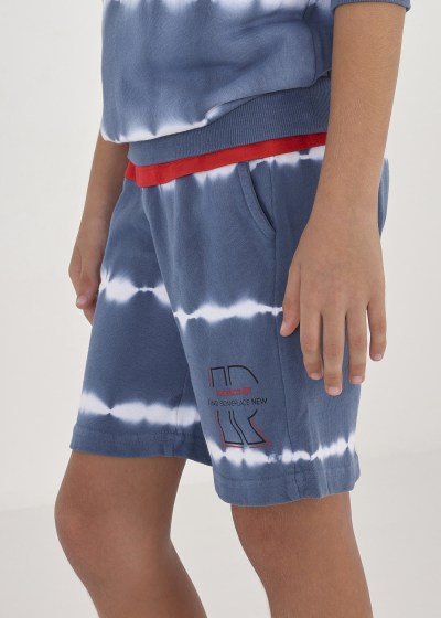 Bermuda tie dye de algodón para chico Sku 6259 Color 63 Azul Medio