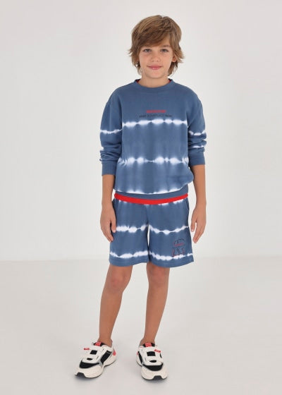 Bermuda tie dye de algodón para chico Sku 6259 Color 63 Azul Medio