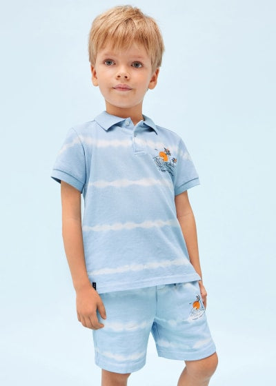 Bermuda tie dye de algodón para niño Sku  3238 Color Ola