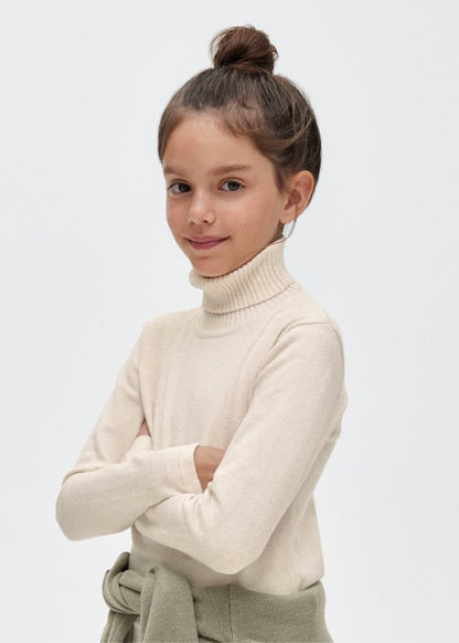 Blusa cuello alto Better Cotton chica  Ref. 13-00345-027 MIlk Vig