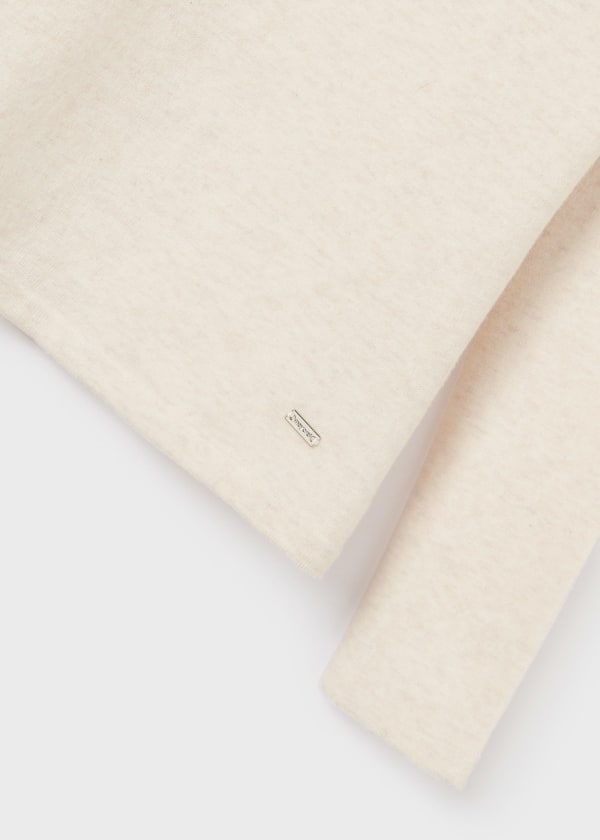 Blusa cuello alto Better Cotton chica  Ref. 13-00345-027 MIlk Vig
