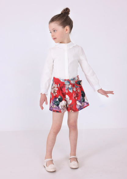 Blusa punto smock niña MAYORAL  Ref. 13-04195-026 Crudo