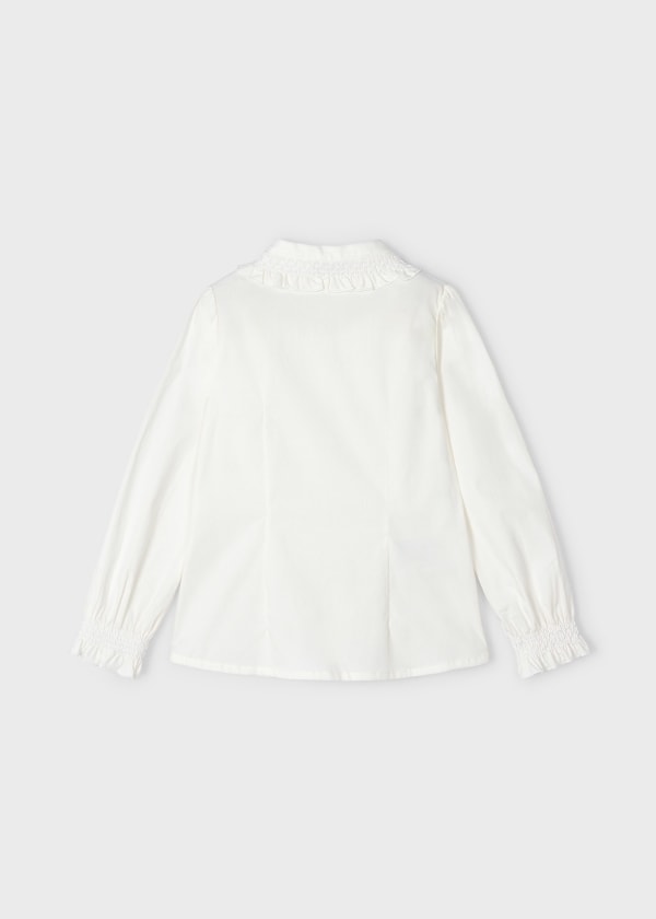Blusa punto smock niña MAYORAL  Ref. 13-04195-026 Crudo