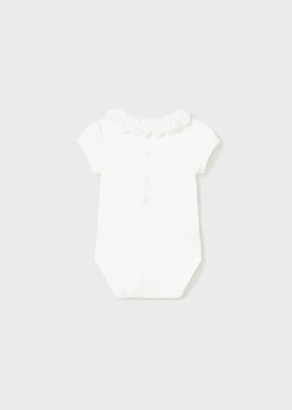 Body con cuello de algodón sostenible para recién nacido MAYORAL Ref. 23/1733/84 Blanco
