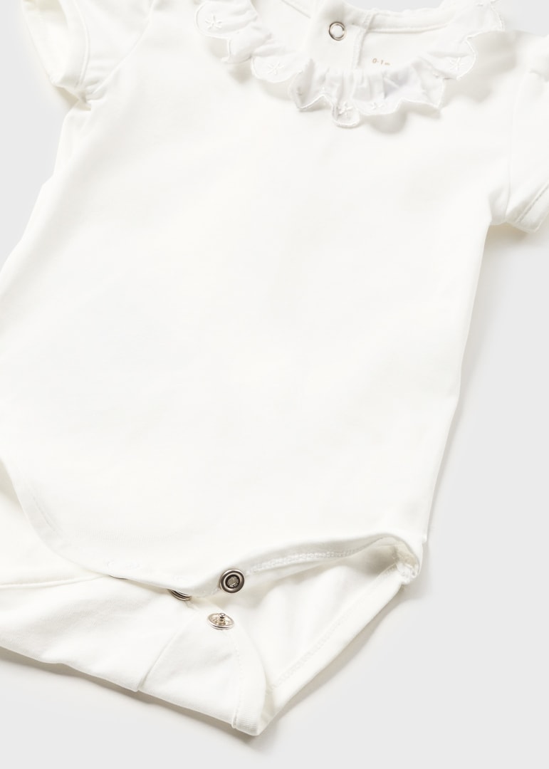 Body con cuello de algodón sostenible para recién nacido MAYORAL Ref. 23/1733/84 Blanco