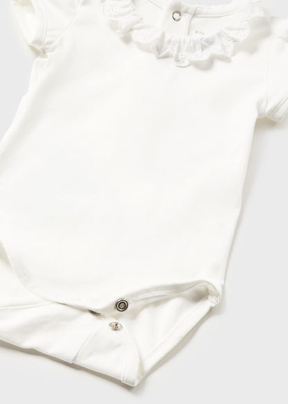 Body con cuello de algodón sostenible para recién nacido MAYORAL Ref. 23/1733/84 Blanco