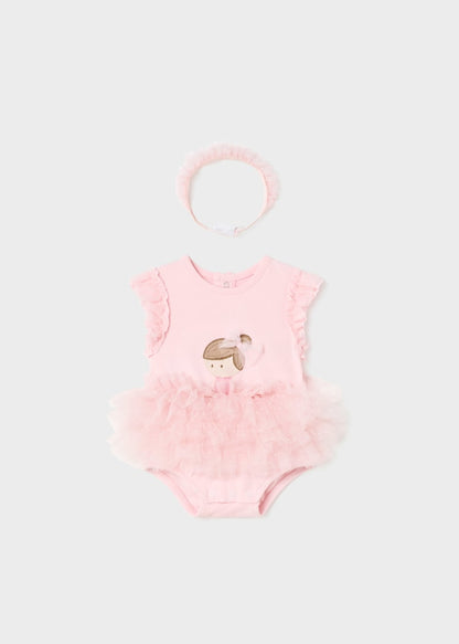 Body tutu en algodón sostenible con diadema para recién nacido MAYORAL Ref. 23/1732/65 Rosa baby
