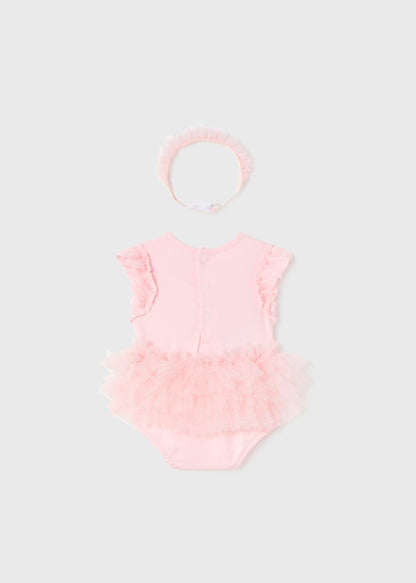 Body tutu en algodón sostenible con diadema para recién nacido MAYORAL Ref. 23/1732/65 Rosa baby