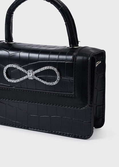 Bolsa con aplique de moño decorativo para niña Art. 23-10492-016 Negro