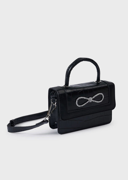 Bolsa con aplique de moño decorativo para niña Art. 23-10492-016 Negro