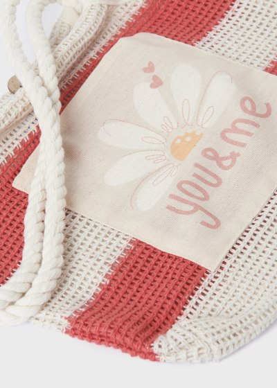 Copy of Bolsa de rejilla con fibras recicladas para chica Art. 23-10511-059 Coral