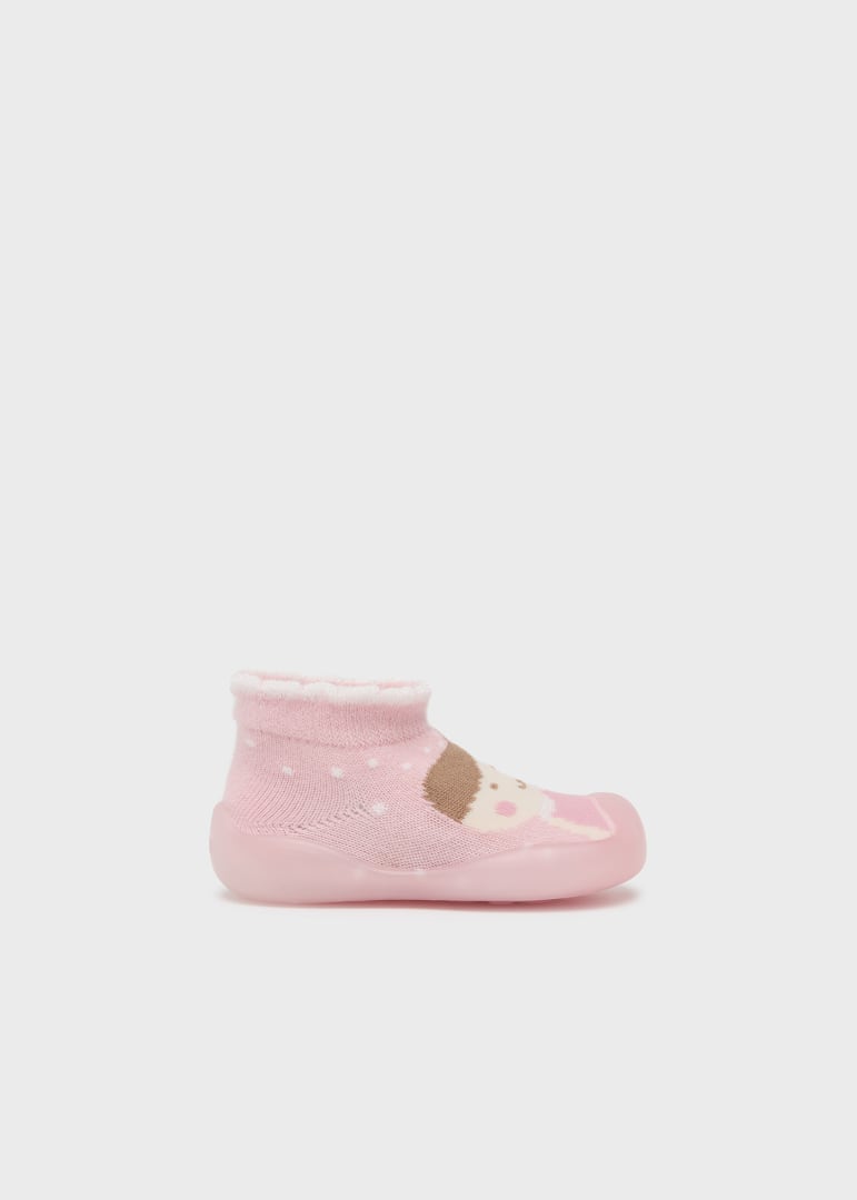 Calcetín con suela antideslizante flexible para bebé Art. 23-09629-057 Rosa Baby