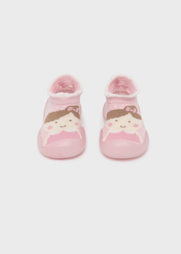 Calcetín con suela antideslizante flexible para bebé Art. 23-09629-057 Rosa Baby
