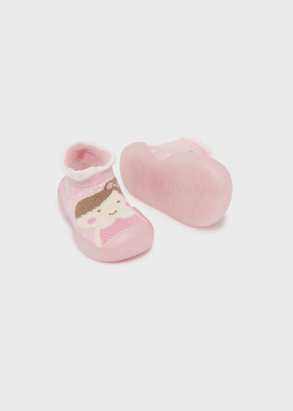 Calcetín con suela antideslizante flexible para bebé Art. 23-09629-057 Rosa Baby