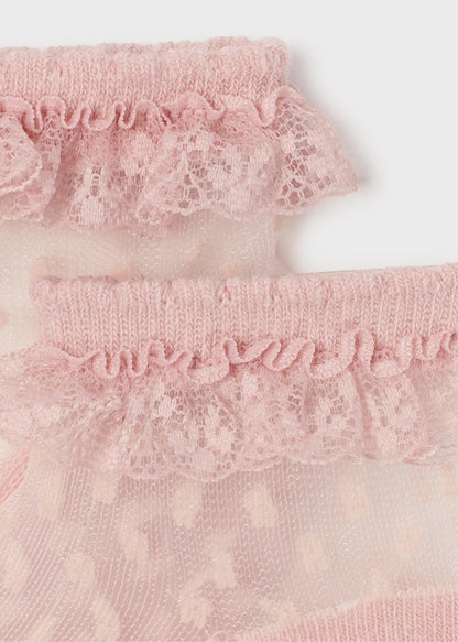 Calcetín de plumeti para bebé Art. 23-10402-015 Rosado