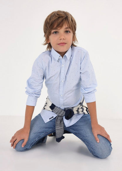Camisa de manga larga con estampado en algodón para chico MAYORAL Ref. 23/6116/82 Cielo