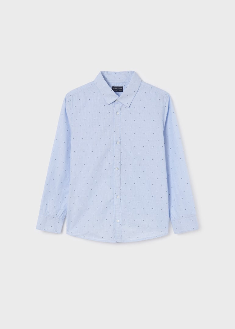 Camisa de manga larga con estampado en algodón para chico MAYORAL Ref. 23/6116/82 Cielo