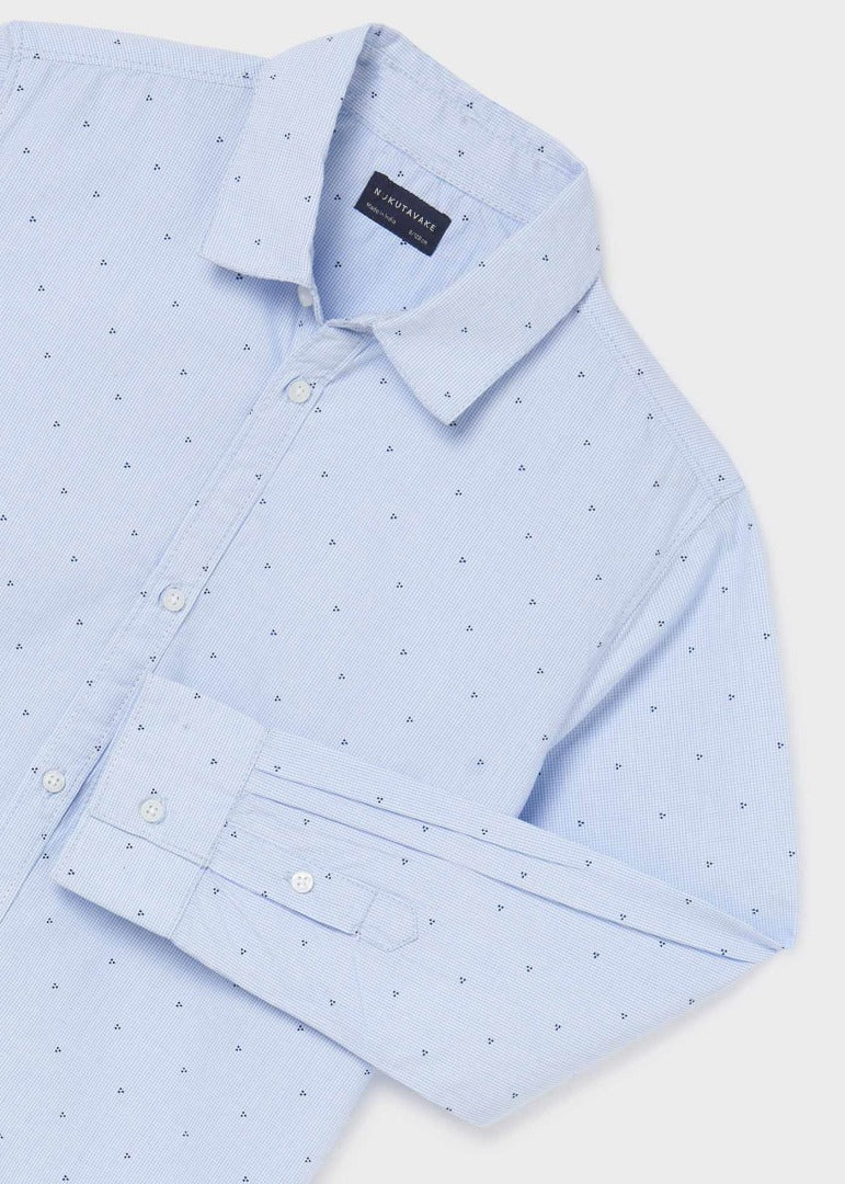 Camisa de manga larga con estampado en algodón para chico MAYORAL Ref. 23/6116/82 Cielo