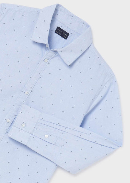 Camisa de manga larga con estampado en algodón para chico MAYORAL Ref. 23/6116/82 Cielo