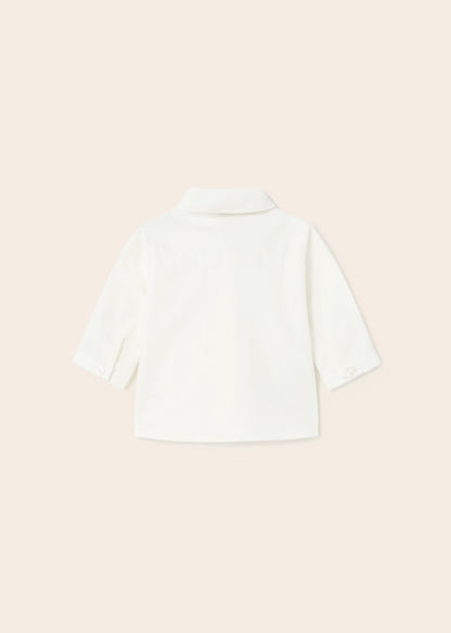 Camisa de manga larga en algodón con corbatin para recién nacido MAYORAL Ref. 23/1190/65 Crudo