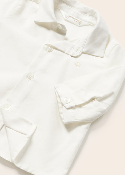 Camisa de manga larga en algodón con corbatin para recién nacido MAYORAL Ref. 23/1190/65 Crudo