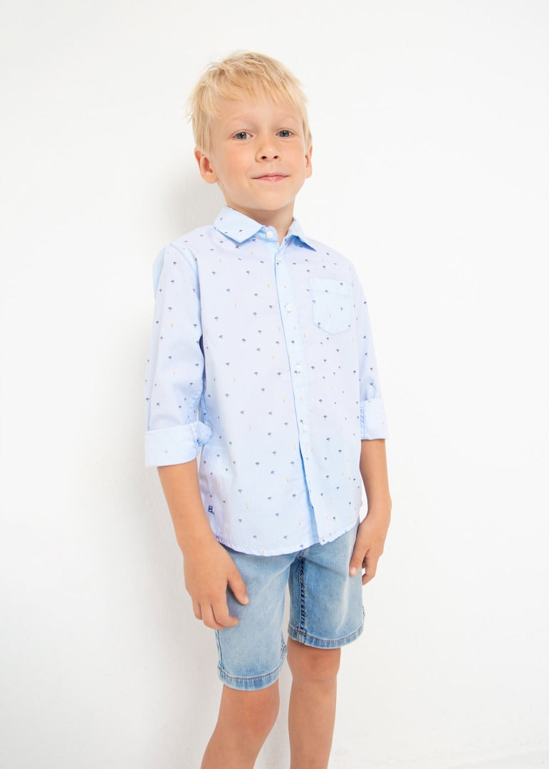 Camisa de manga larga estampada con algodón sostenible para niño Art. 23-03171-010 Ola