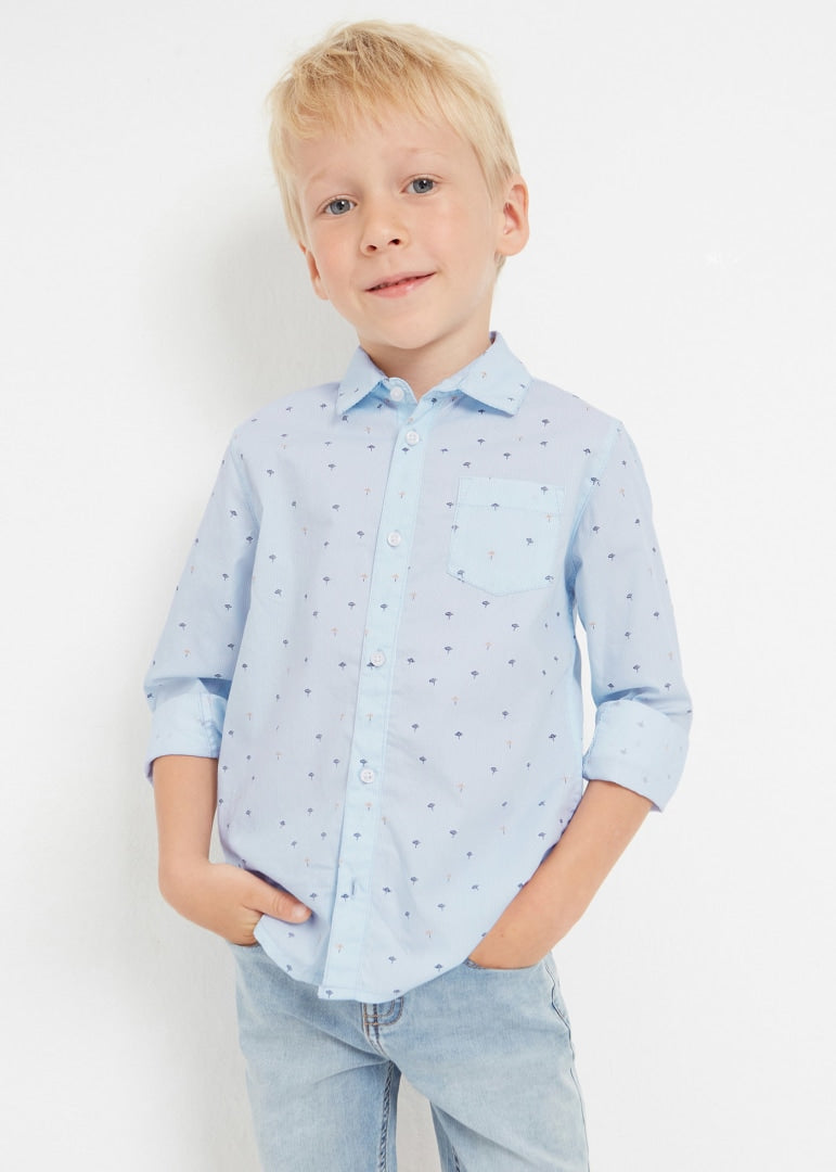 Camisa de manga larga estampada con algodón sostenible para niño Art. 23-03171-010 Ola