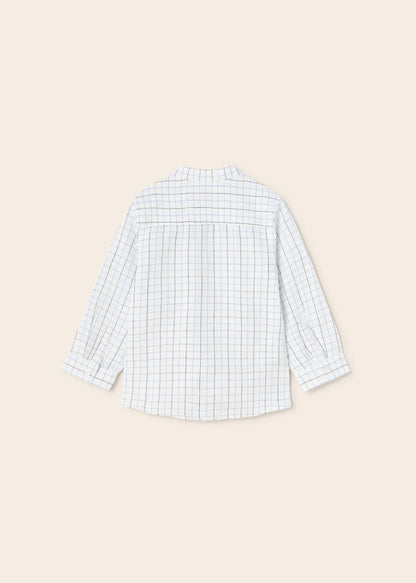 Camisa manga larga estampada con lino para bebé Art. 23-01114-075 Cuadros