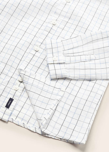 Camisa manga larga estampada con lino para bebé Art. 23-01114-075 Cuadros