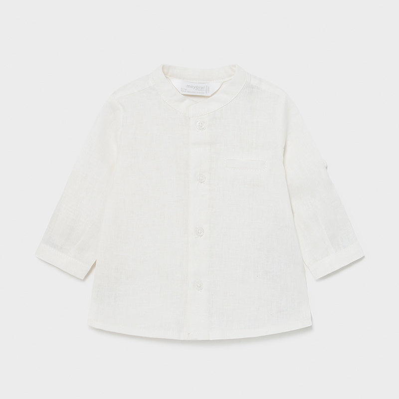 Camisa de lino para bebé niño MAYORAL Ref. 21/1174/81 Nata