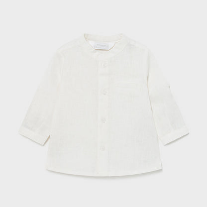 Camisa de lino para bebé niño MAYORAL Ref. 21/1174/81 Nata