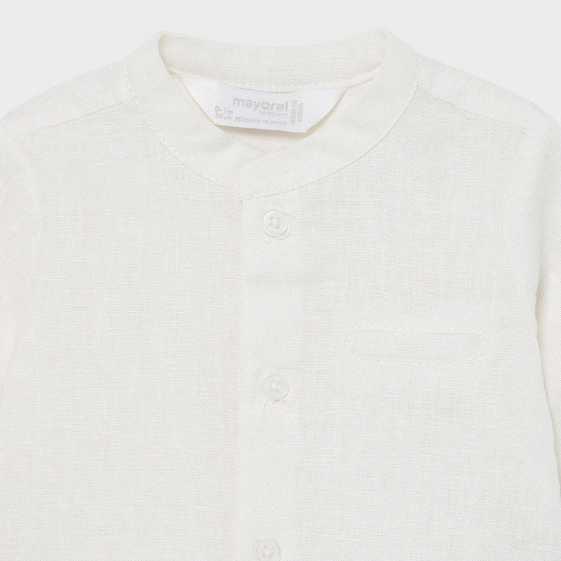 Camisa de lino para bebé niño MAYORAL Ref. 21/1174/81 Nata