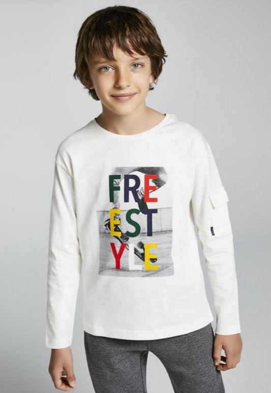 Camiseta manga larga para chico NUKUTAVAKE ECOFRIENDS Ref. 7020/48 Nata