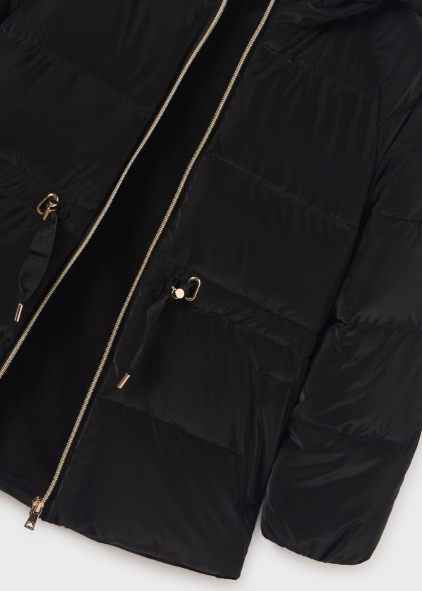 Chamarra cinturilla ajustable chica  Ref. 13-07416-081 Negro