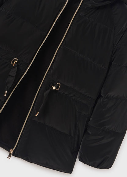 Chamarra cinturilla ajustable chica  Ref. 13-07416-081 Negro