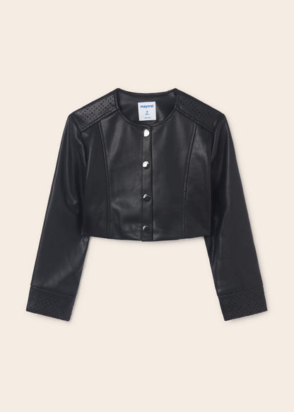 Chamarra con motivos perforados de polipiel para chica MAYORAL Ref