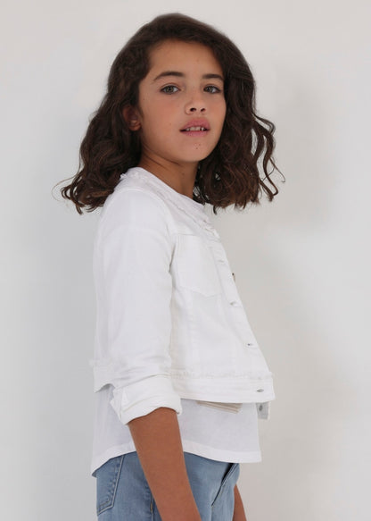 Chamarra de algodón sostenible para chica MAYORAL Ref. 23/6433/55 Blanco