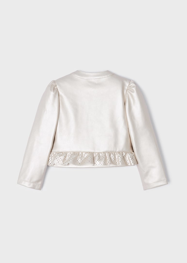Chamarra efecto piel para niña Art. 23-03437 Perlado
