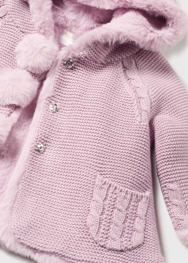 Rebecon pompon para bebé MAYORAL Ref. 13/2304/41 Mauve