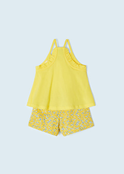 Conjunto 2 piezas con apliques de algodón para niña Art. 23-03219-011 Mimosa