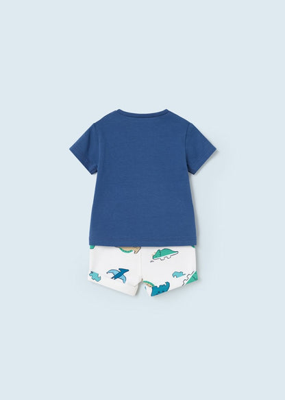 Conjunto 2 piezas con estampado de algodón para recién nacido Art. 23-01267-082 Oceano