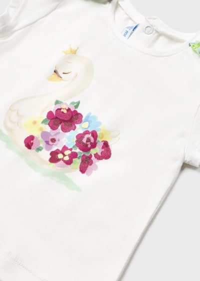 Conjunto 2 piezas con falda estampada de algodón para bebé Sku 1979 Color 25 Agua