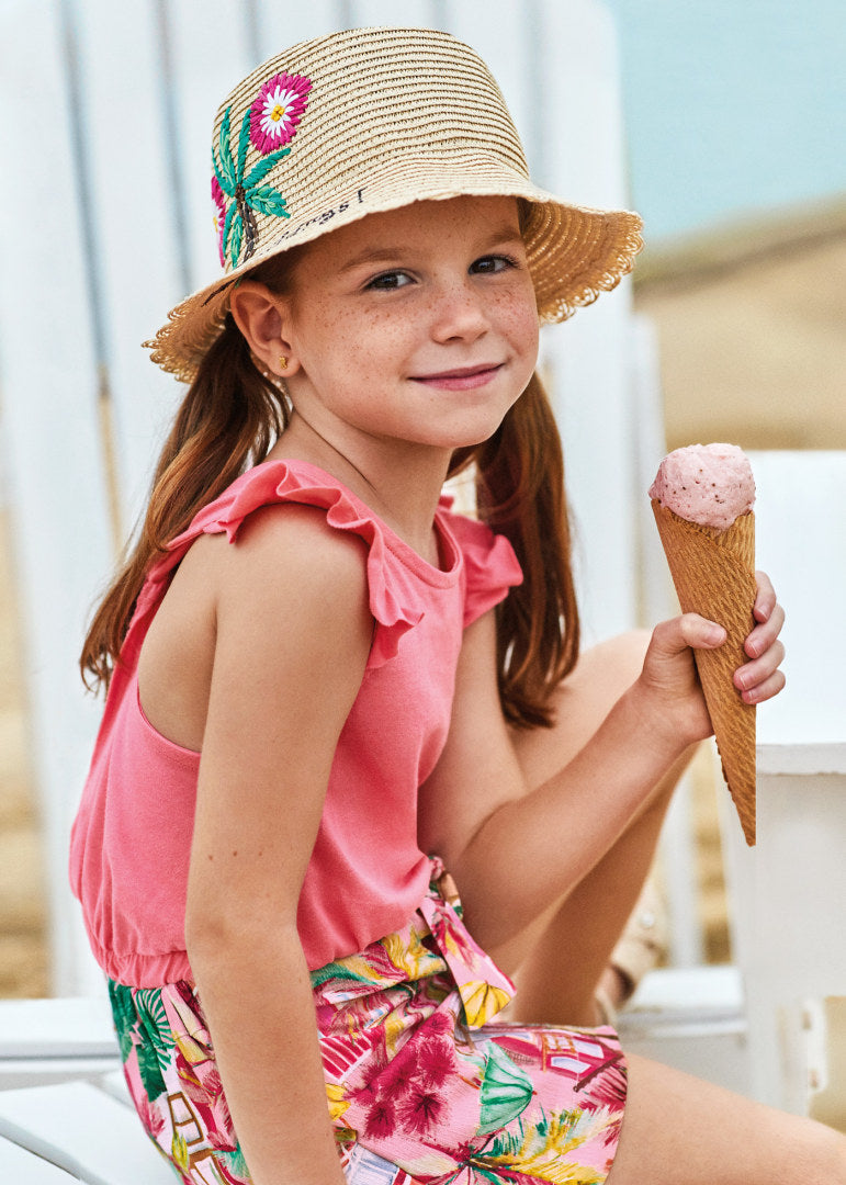 Conjunto 2 piezas con short estampado para niña Art. 23-03214-054 Peonia
